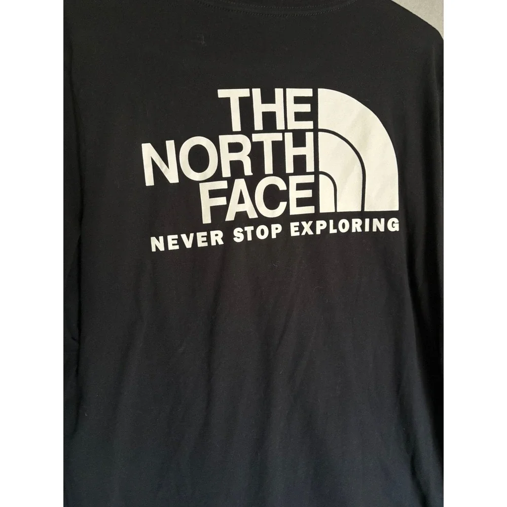 The North Face Black XL Long Sleeve Graphic Tee Never Stop Exploring Gorpcore - Picture 4 of 9